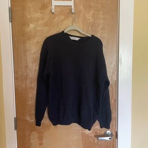 Navy cotton crewneck sweater